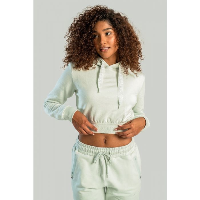 Hanorac pentru femei Essential Cropped Hoodie Moon Grey - STRIX S