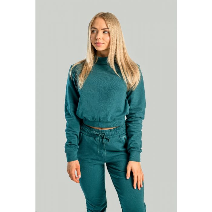 Hanorac pentru femei Essential High-Neck Deep Teal  - STRIX S