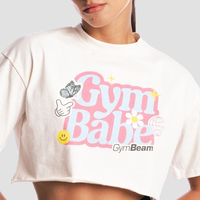 Tricou pentru femei GymBabe Cream - GymBeam S
