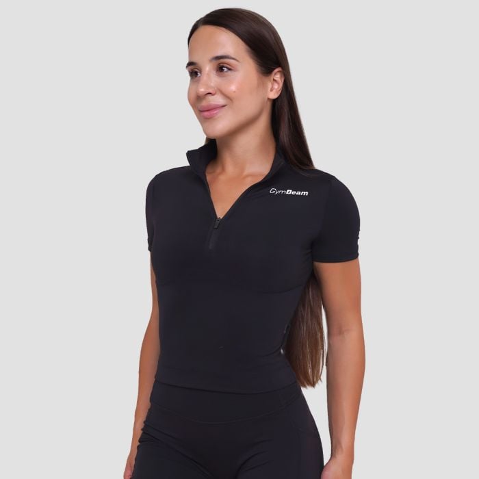 Tricou pentru femei Cropped Ignite Black - GymBeam S