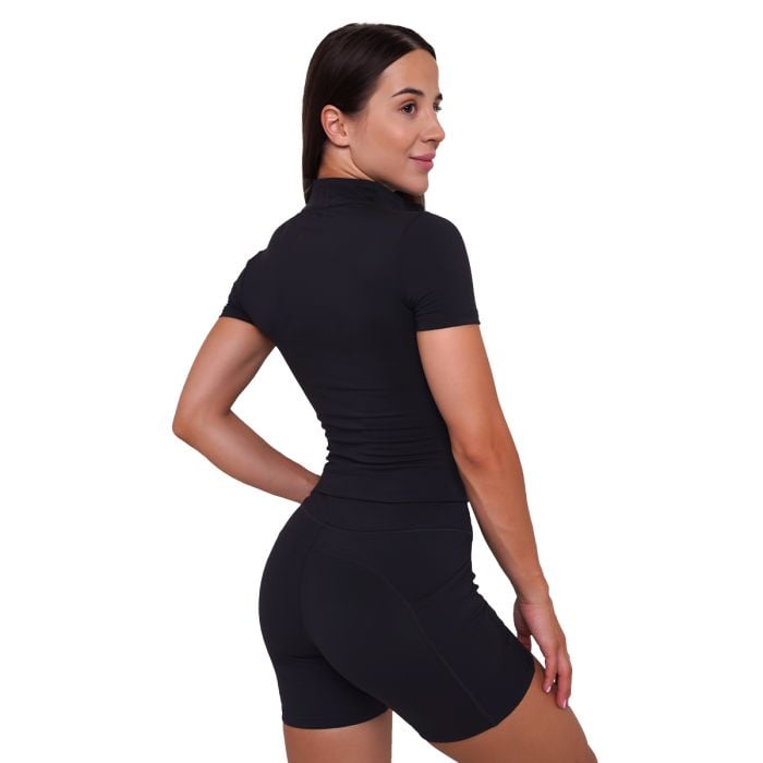 Tricou pentru femei Cropped Ignite Black - GymBeam S