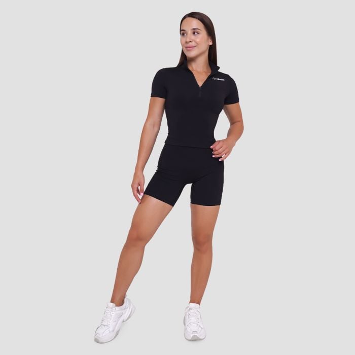 Tricou pentru femei Cropped Ignite Black - GymBeam S