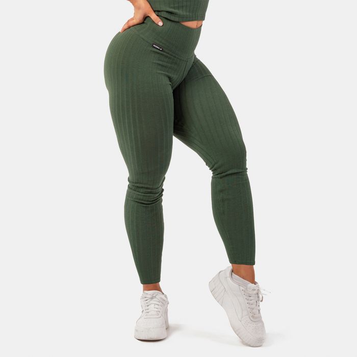 Colanți pentru femei Sporty Smart Pocket High-Waist Dark Green - NEBBIA
