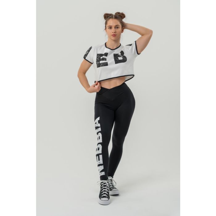 Tricou pentru femei Oversized Crop Top Game On White - NEBBIA S