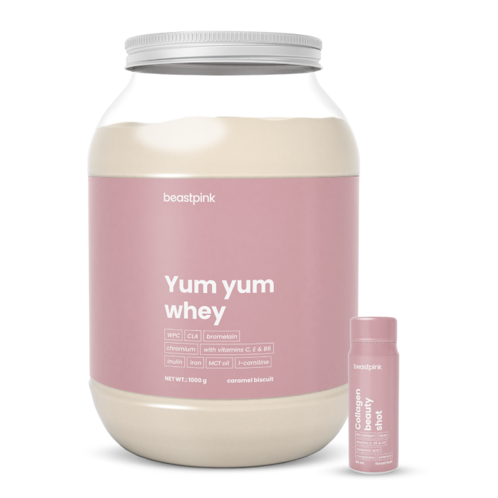 Yum Yum Whey - BeastPink 1000 g - caramel biscuit