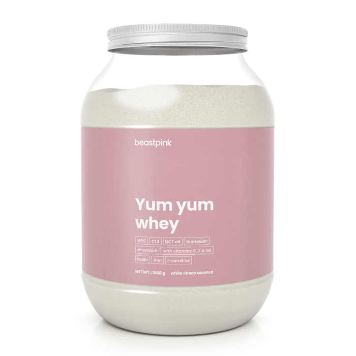Yum Yum Whey - BeastPink + cadouri 1000 g - caramel biscuit