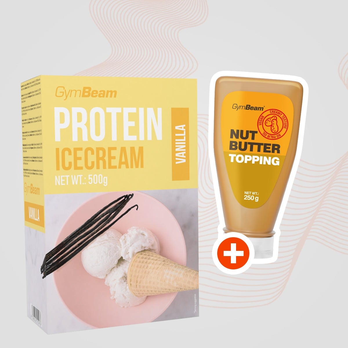 Înghețată proteică Protein Ice Cream 500 g - GymBeam + cadou