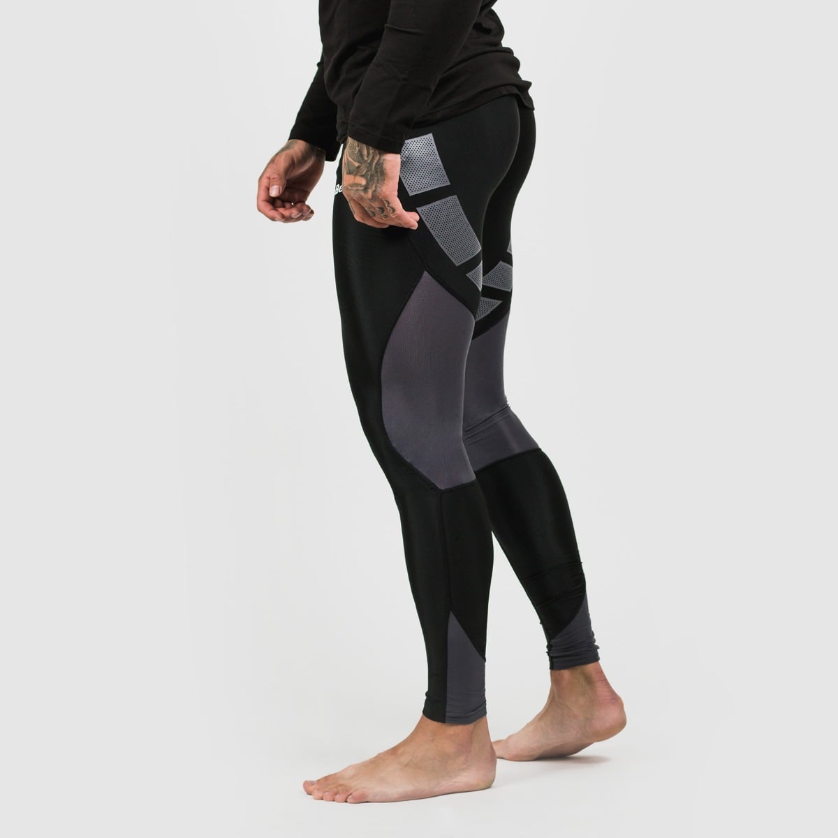 Colanți pentru bărbați Flex Tights Black Grey - GymBeam