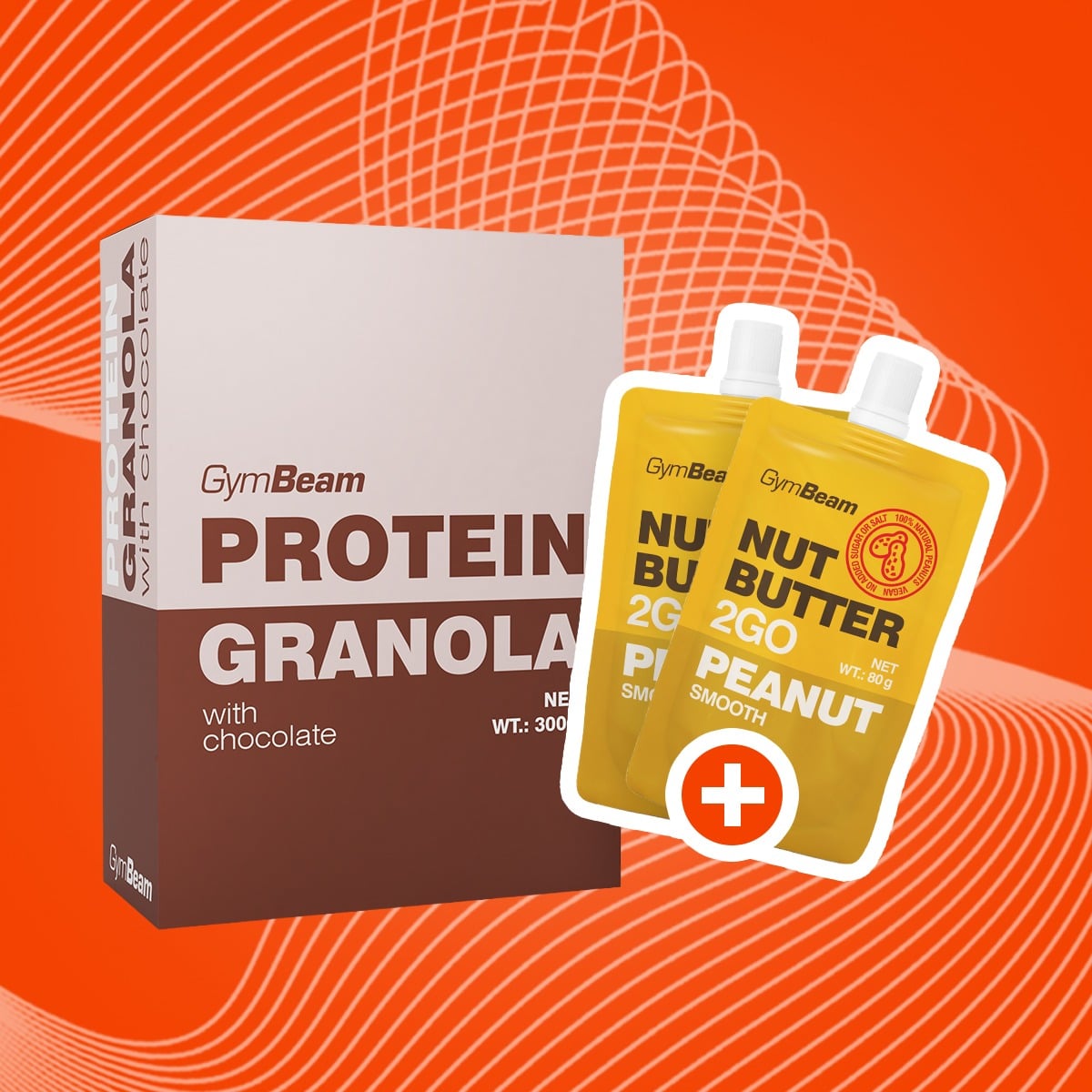 Granola proteică cu ciocolată - GymBeam + cadouri 