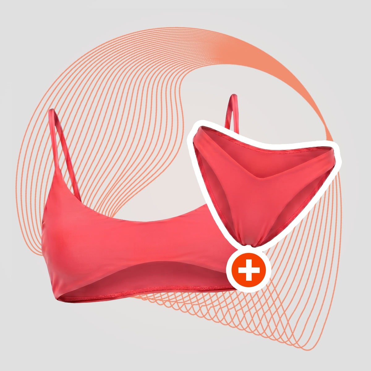Sutien de baie HAWAII Red - GymBeam + cadou
