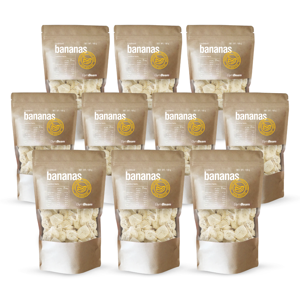 GymBeam Banane liofilizate