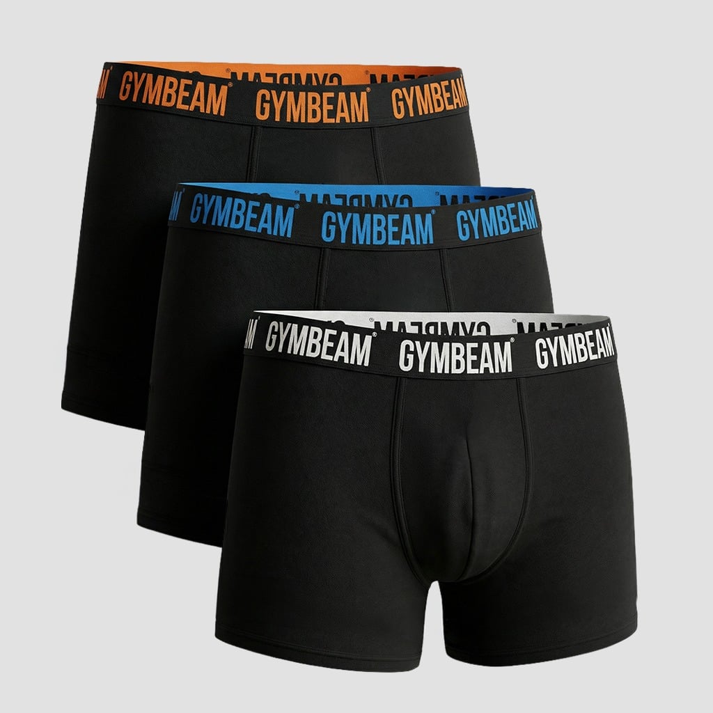 Boxeri pentru bărbați FIT 3Pack Black - GymBeam
