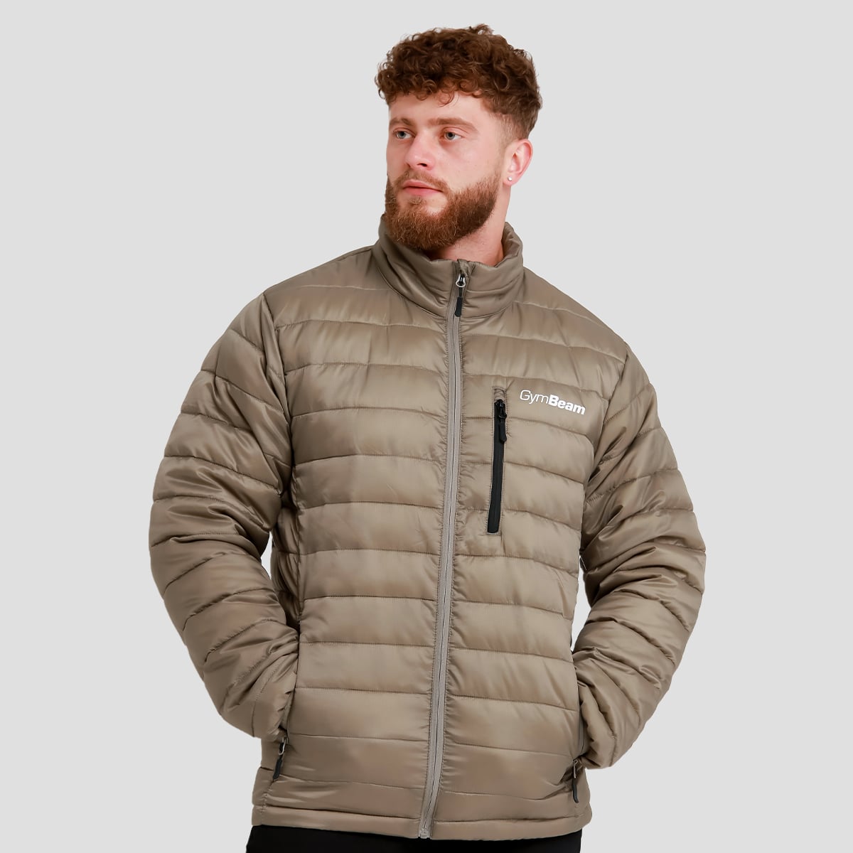 Geacă pentru bărbați Puffer Vetiver/Black - GymBeam