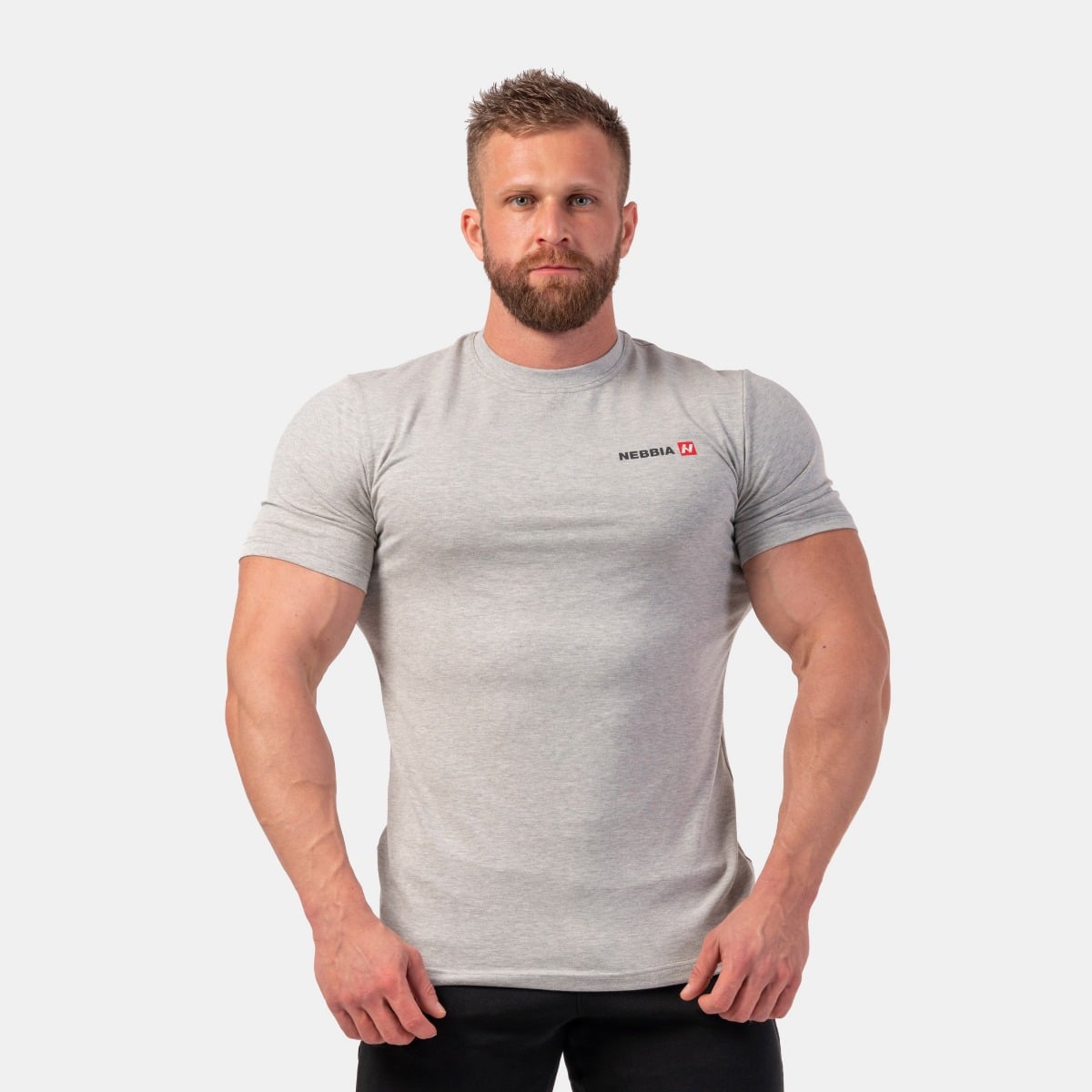Tricou pentru bărbați Minimalist Logo Light Grey - NEBBIA