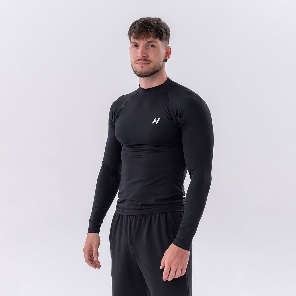 Tricou pentru bărbați Long-Sleeve Active Black - NEBBIA