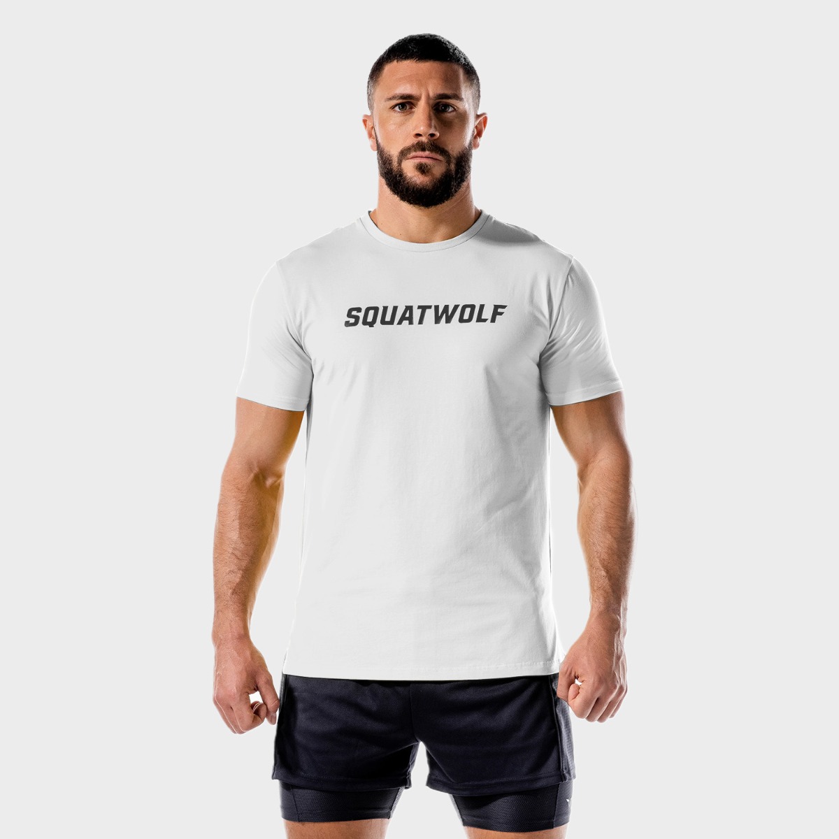 SQUATWOLF Tricou pentru bărbați Iconic Muscle White L