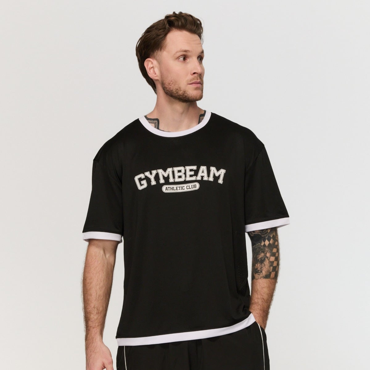 Tricou oversized Varsity Black - GymBeam
