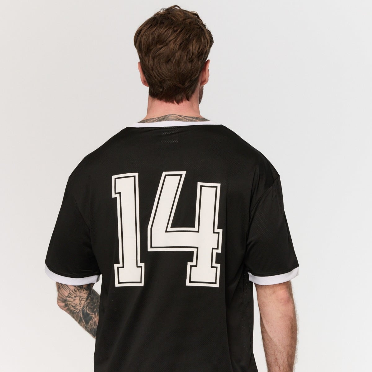 Tricou oversized Varsity Black - GymBeam