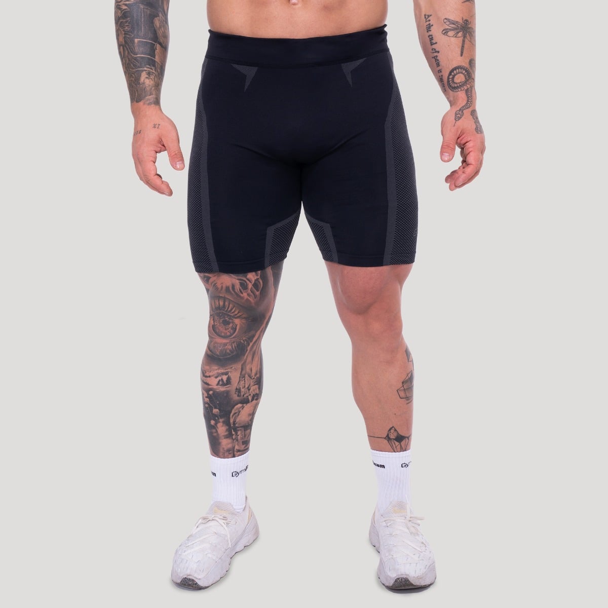 Pantaloni scurți fără cusături OG1 Black/Grey - GymBeam