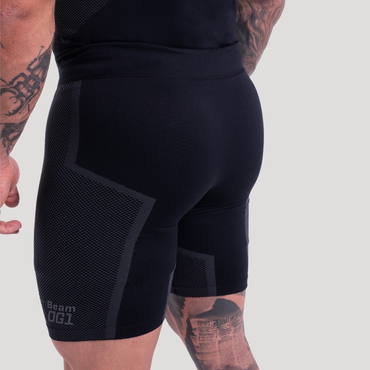 Pantaloni scurți fără cusături OG1 Black/Grey - GymBeam