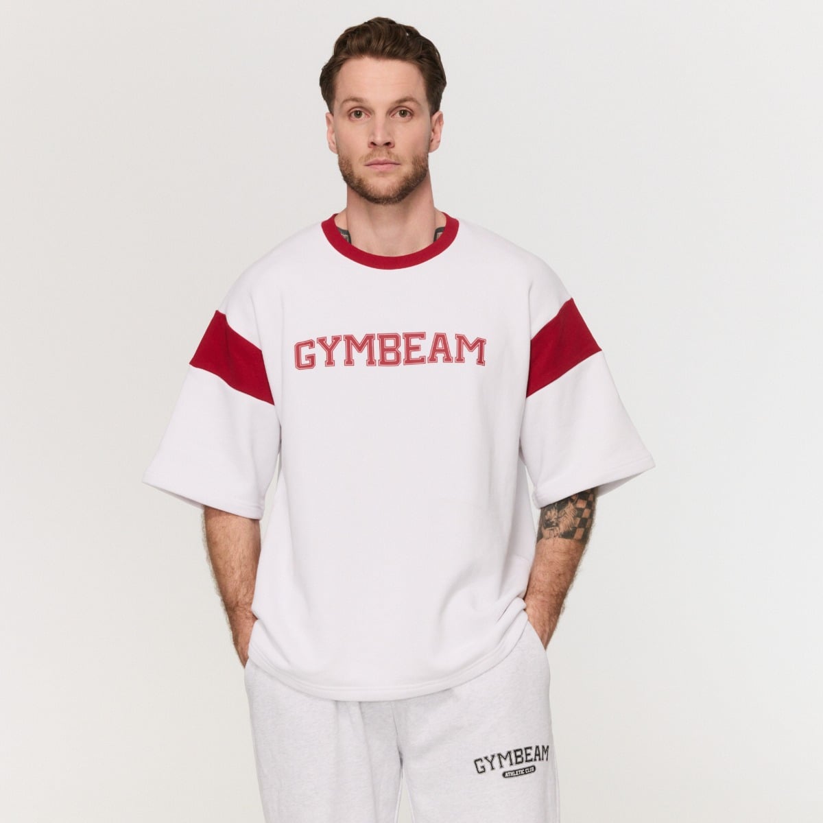 Tricou Premium Heavyweight Varsity White - GymBeam