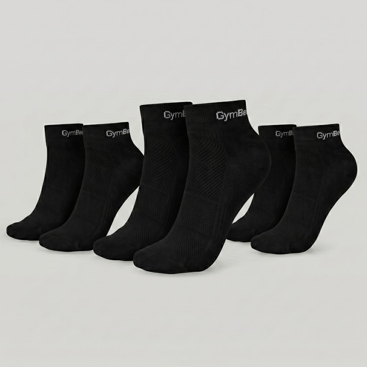 Set de șosete scurte 3 perechi Black - GymBeam