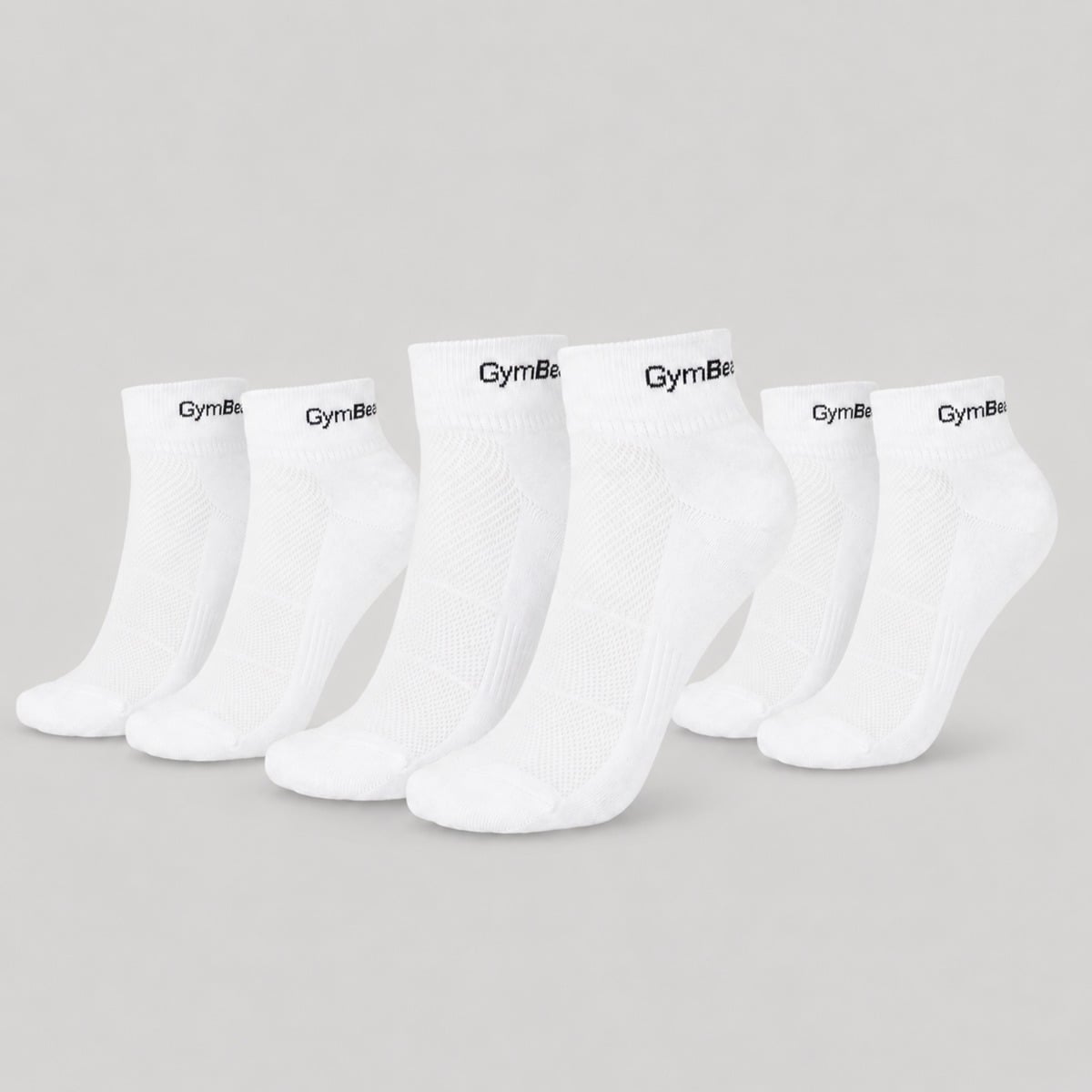 Set de șosete scurte 3 perechi White - GymBeam