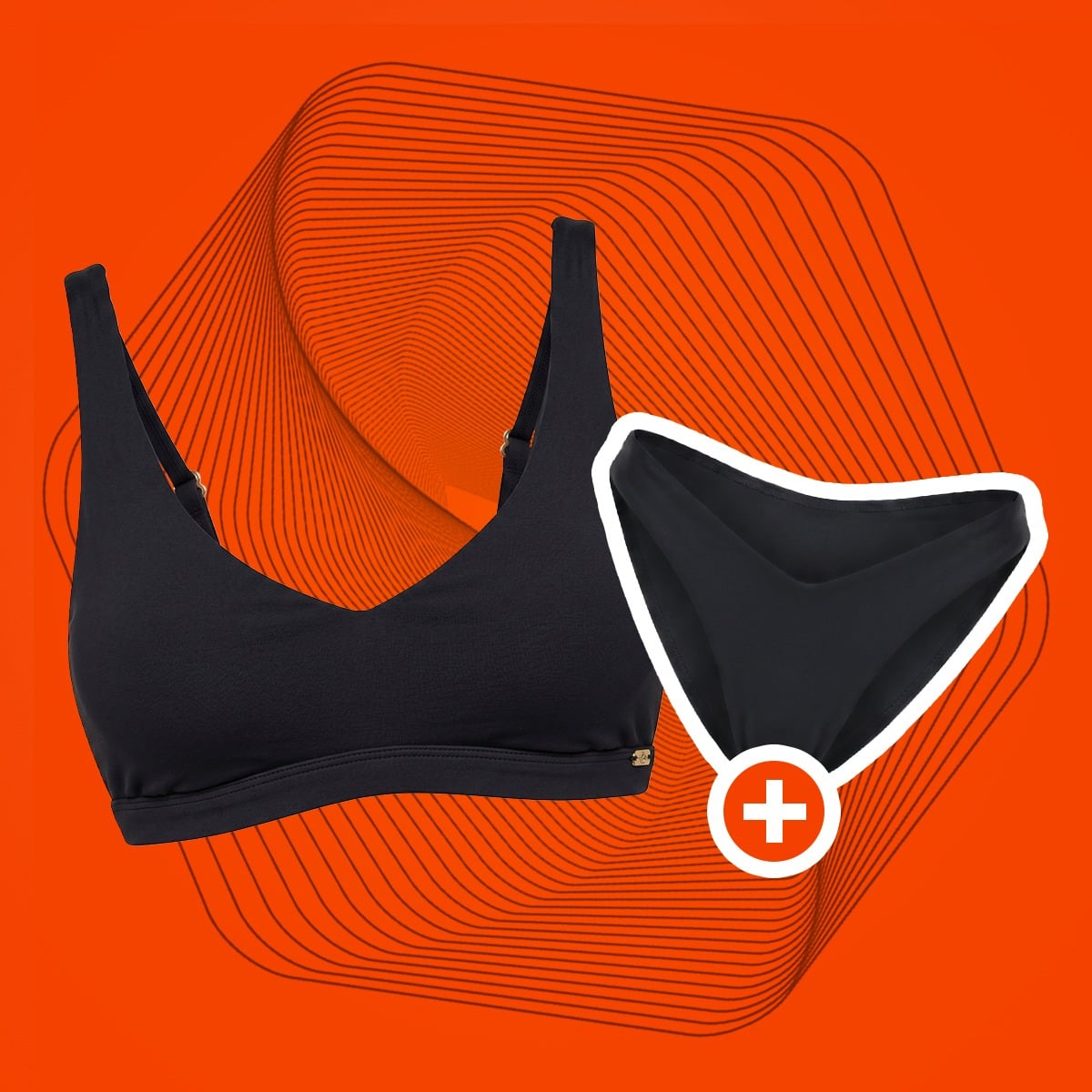 Sutien de baie sport Black - GymBeam + cadou