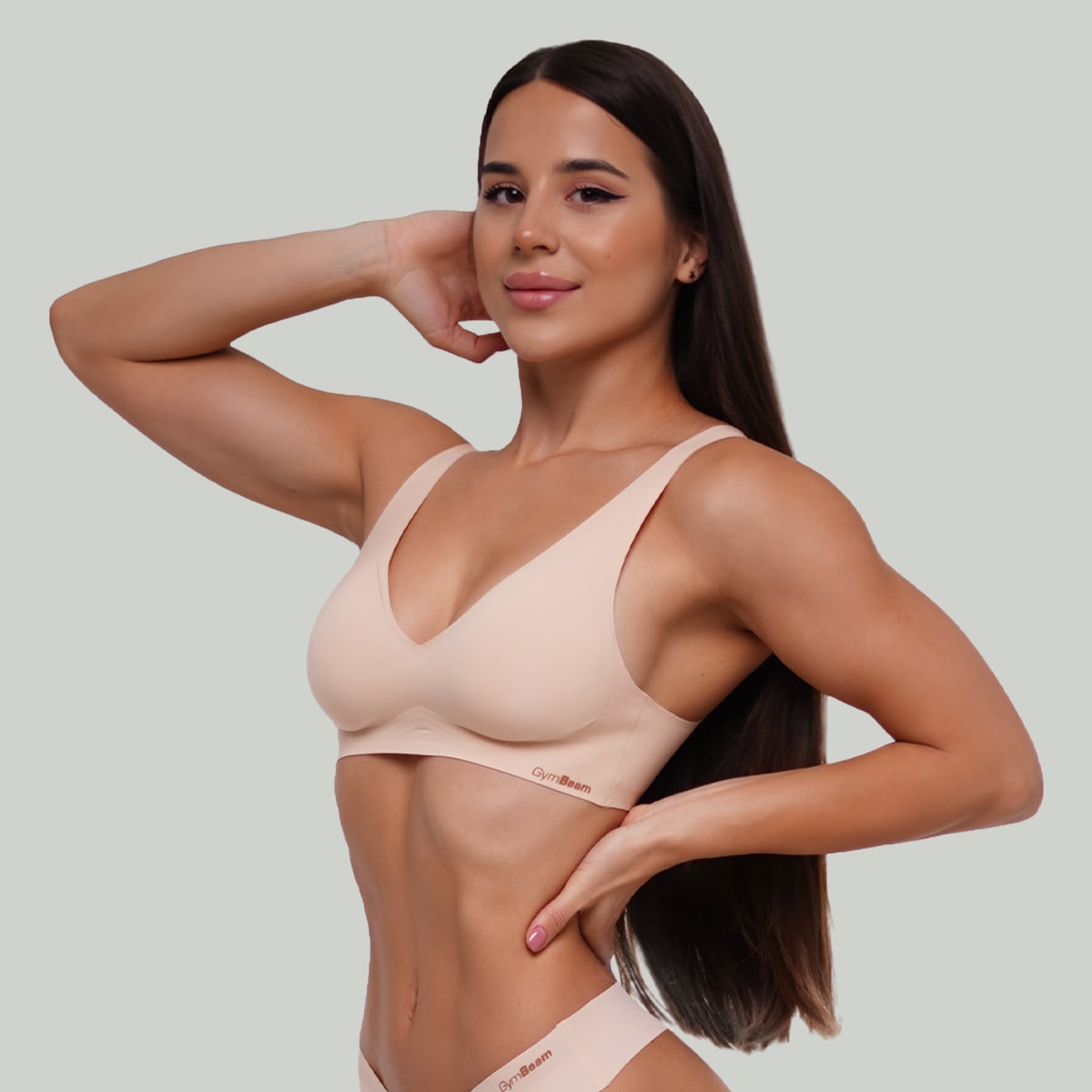 Sutien fără cusături Beige - GymBeam