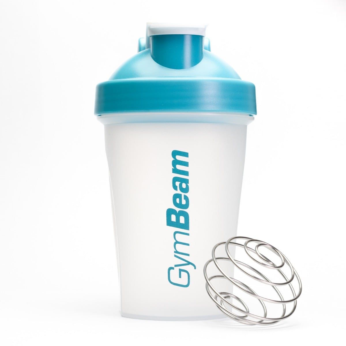 Shaker Blend Bottle transparent-albastru 400 ml - GymBeam