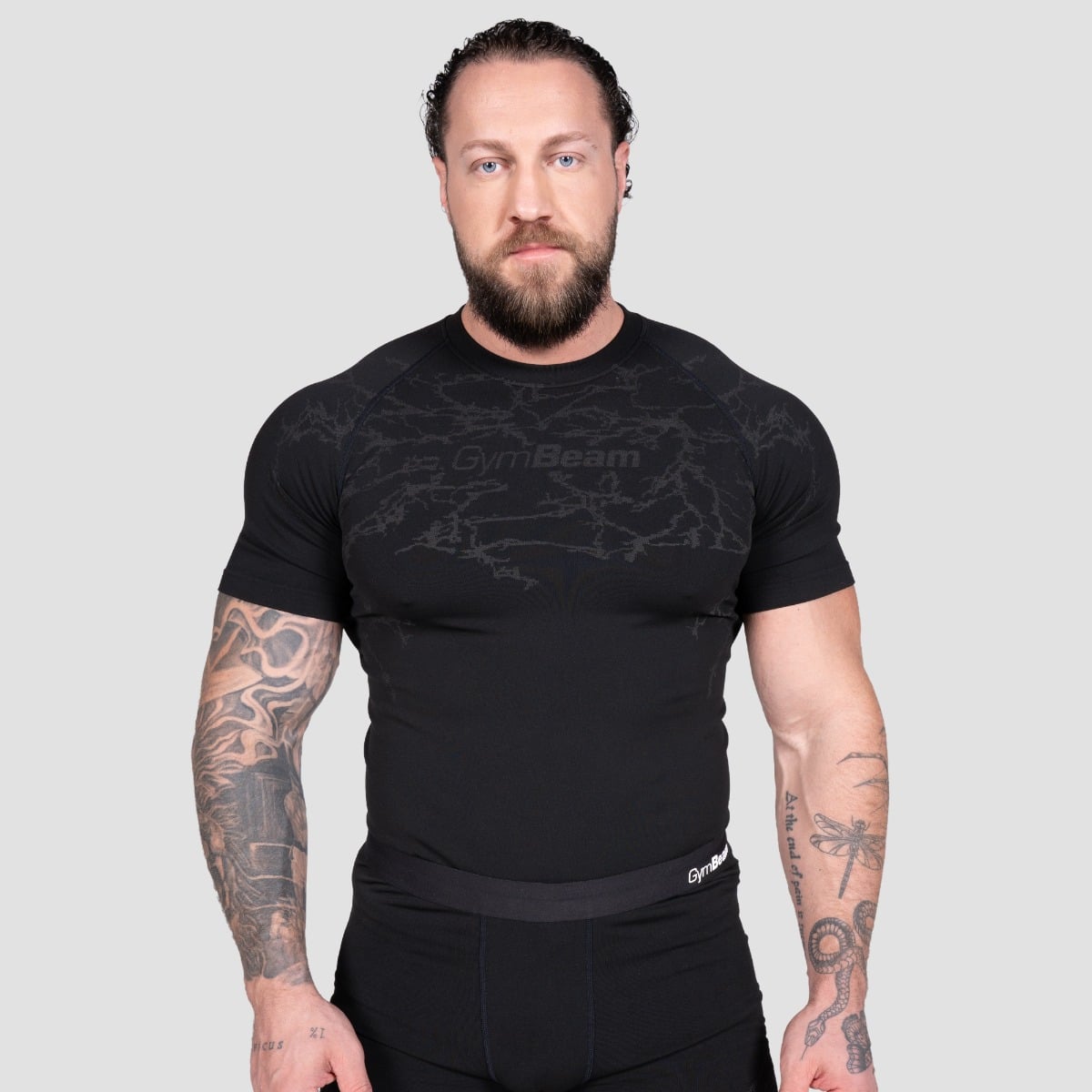 Tricou Seamless Static Black - GymBeam