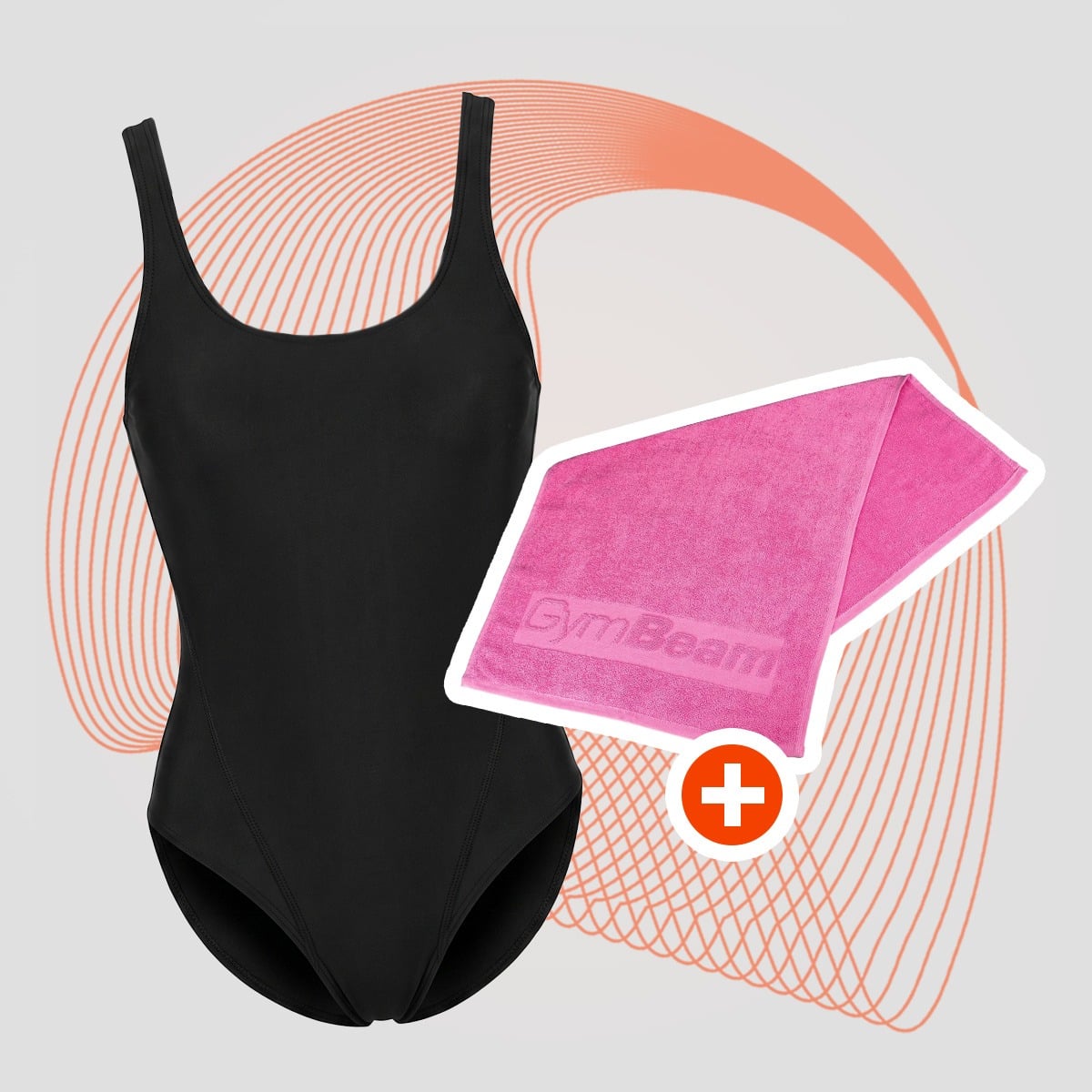 Costum de baie sport Black - GymBeam + cadou