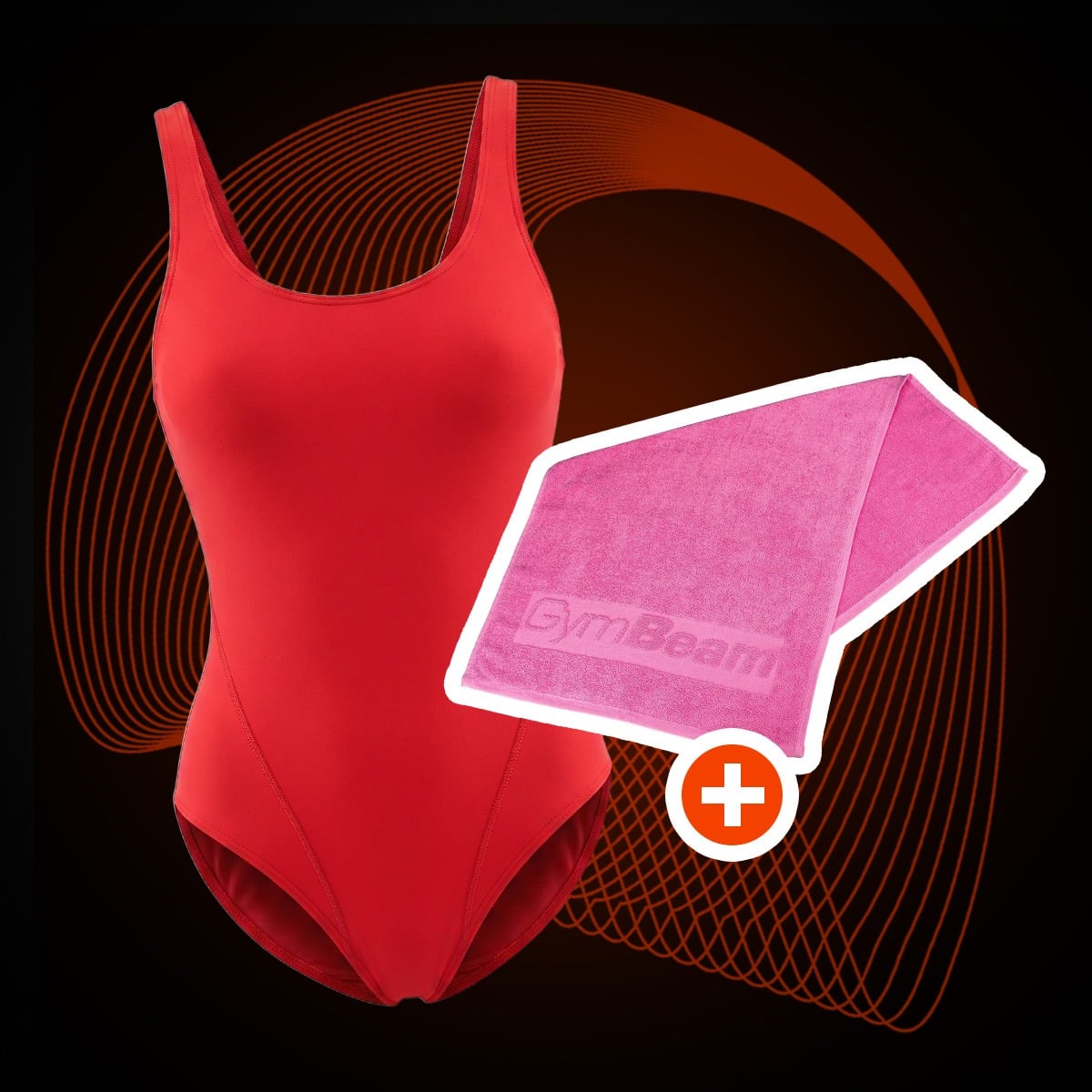 Costum de baie sport Red - GymBeam + cadou