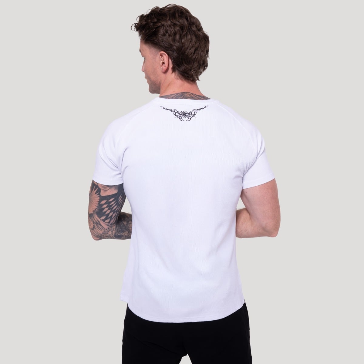 Tricou Tribal Ribbed White - GymBeam