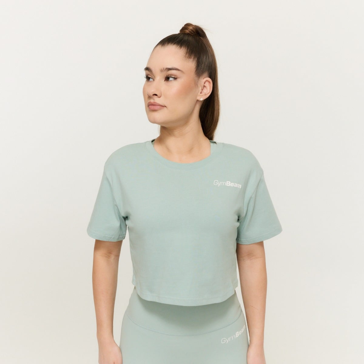 Tricou pentru femei Cropped Limitless Eucalypt - GymBeam