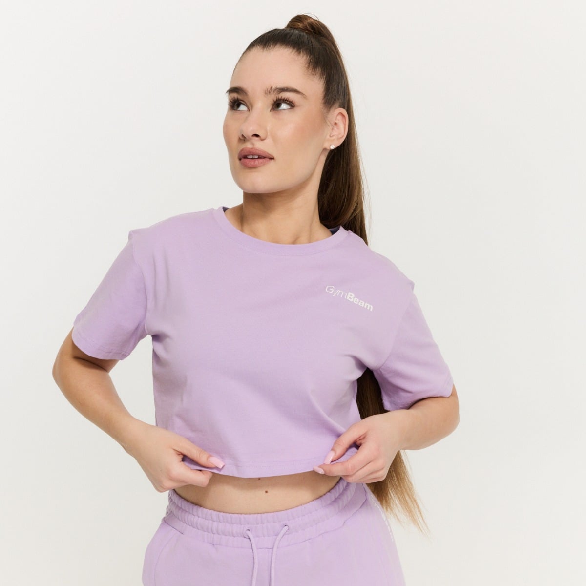 Tricou pentru femei Cropped Limitless Lavender - GymBeam