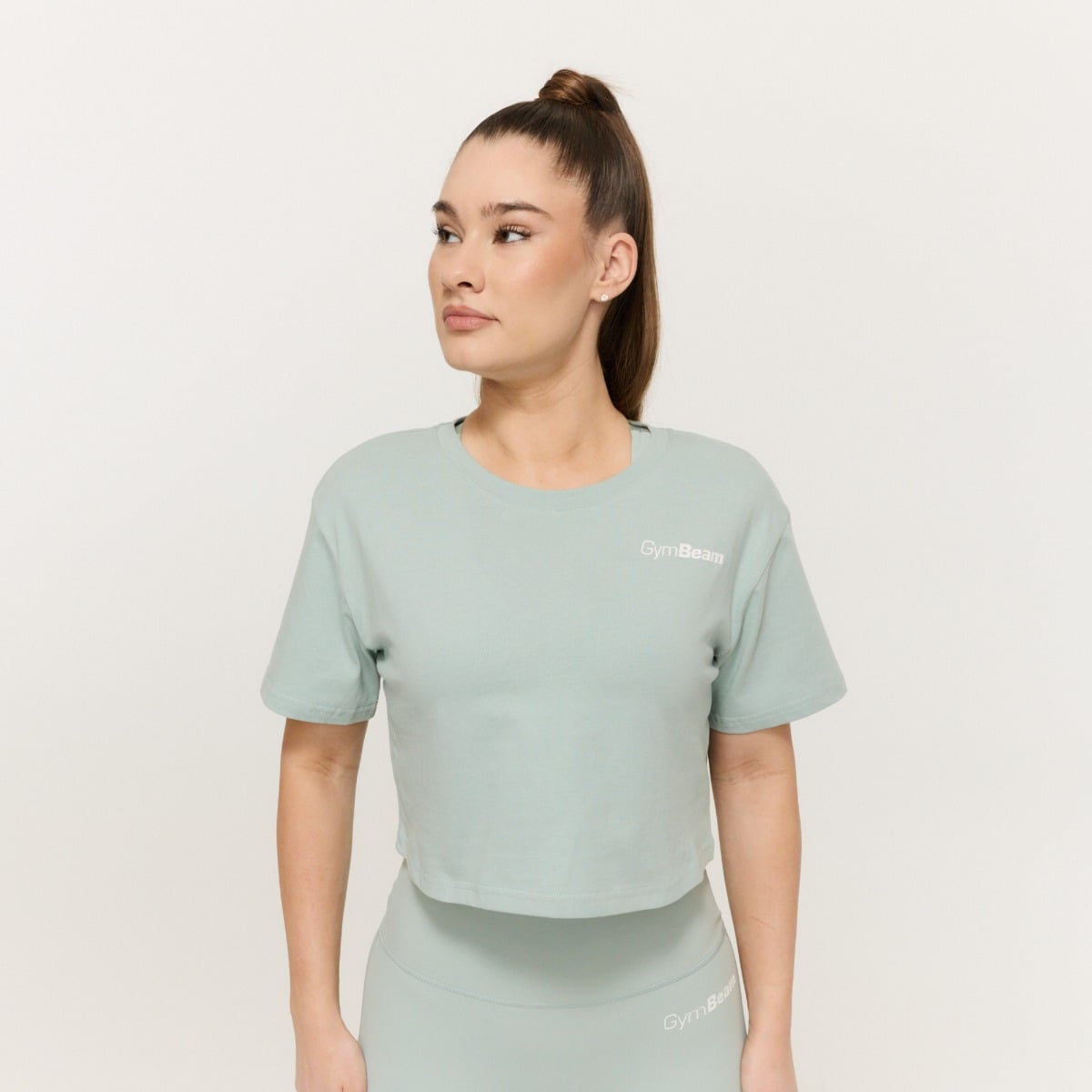 Tricou pentru femei Cropped Limitless Eucalypt - GymBeam
