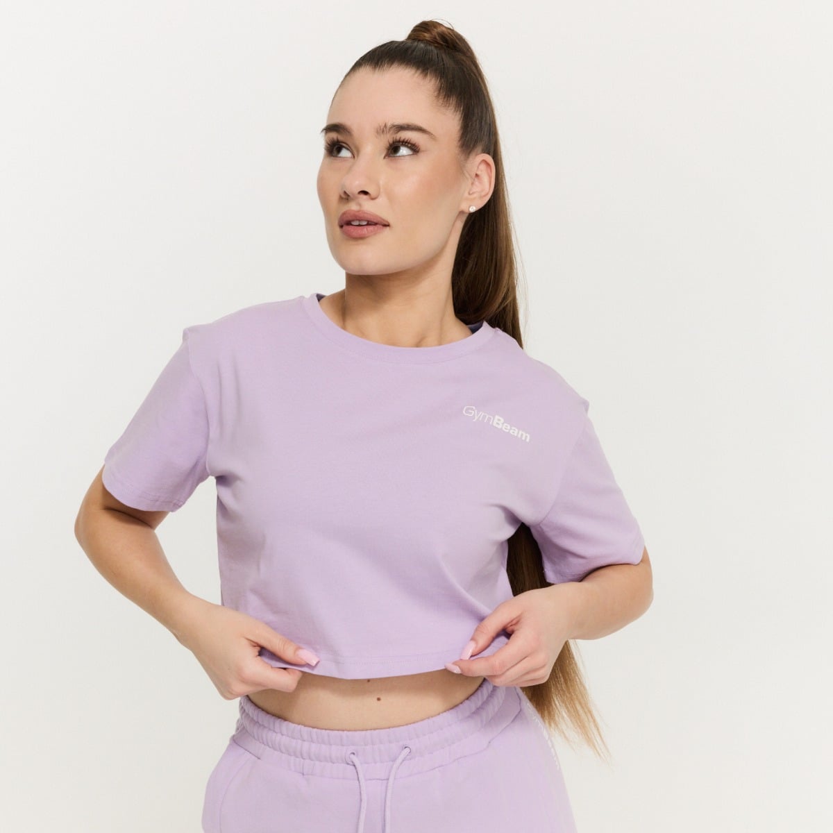 Tricou pentru femei Cropped Limitless Lavender - GymBeam