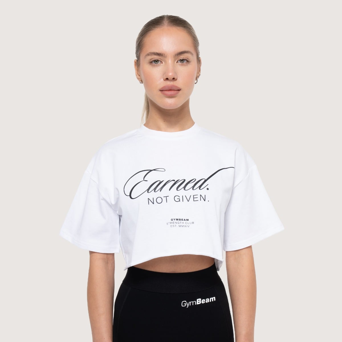 Tricou scurt pentru femei White - GymBeam