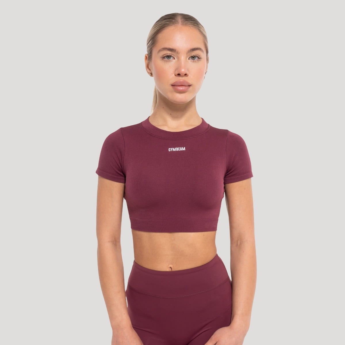 Top damă Crop Flow Wine - GymBeam