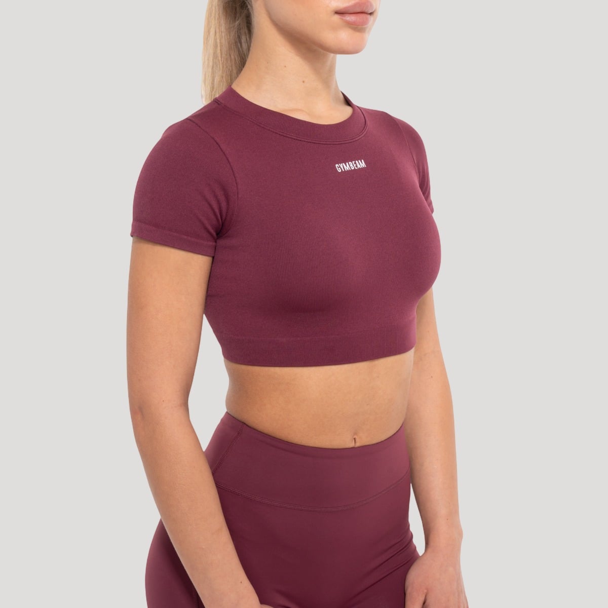 Top damă Crop Flow Wine - GymBeam