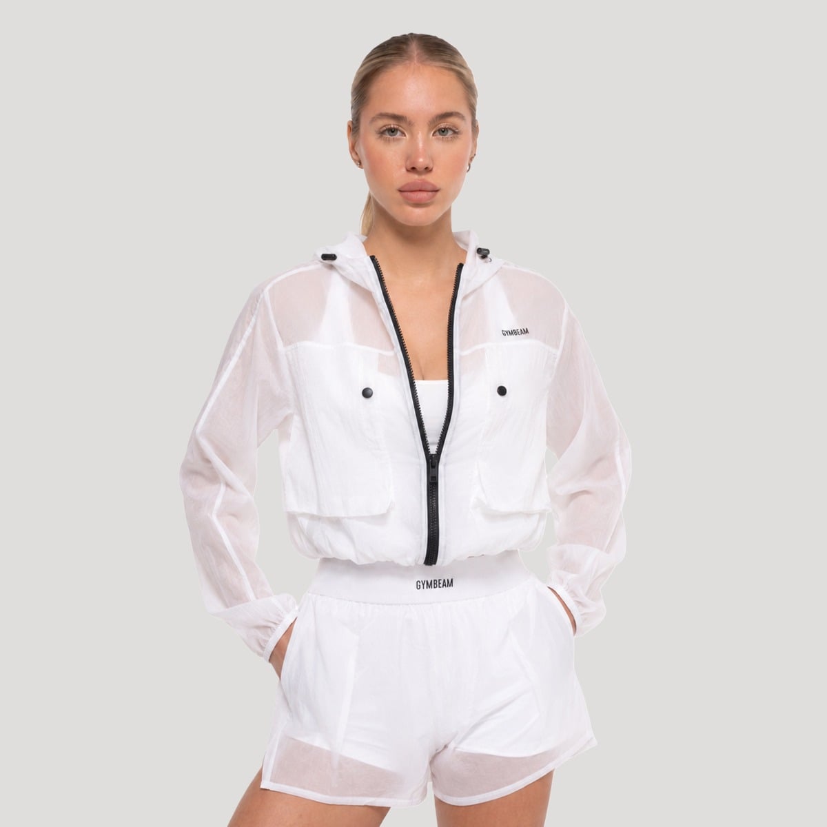 Geacă pentru femei Flow White - GymBeam