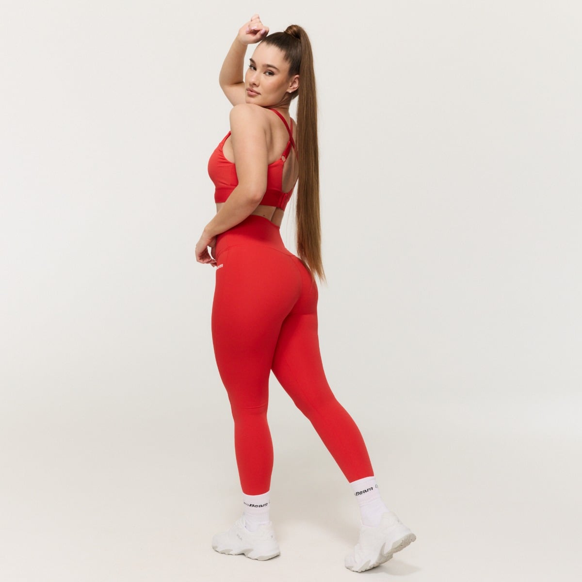 Colanți pentru femei High-waist Limitless Hot Red - GymBeam