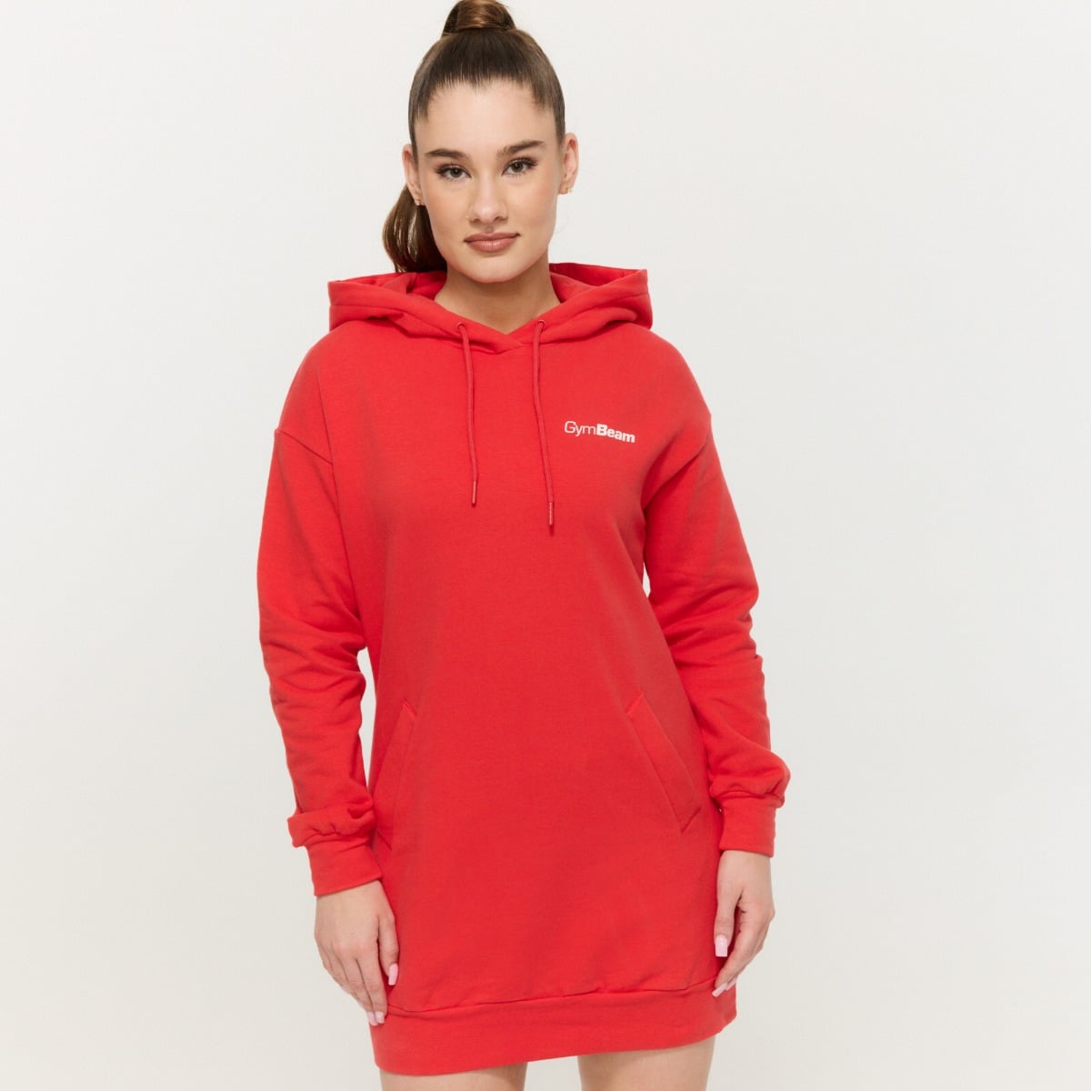 Hanorac pentru femei Limitless Longline Hot Red - GymBeam