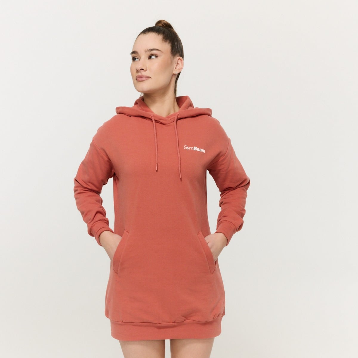 Hanorac pentru femei Limitless Longline Cinnamon - GymBeam