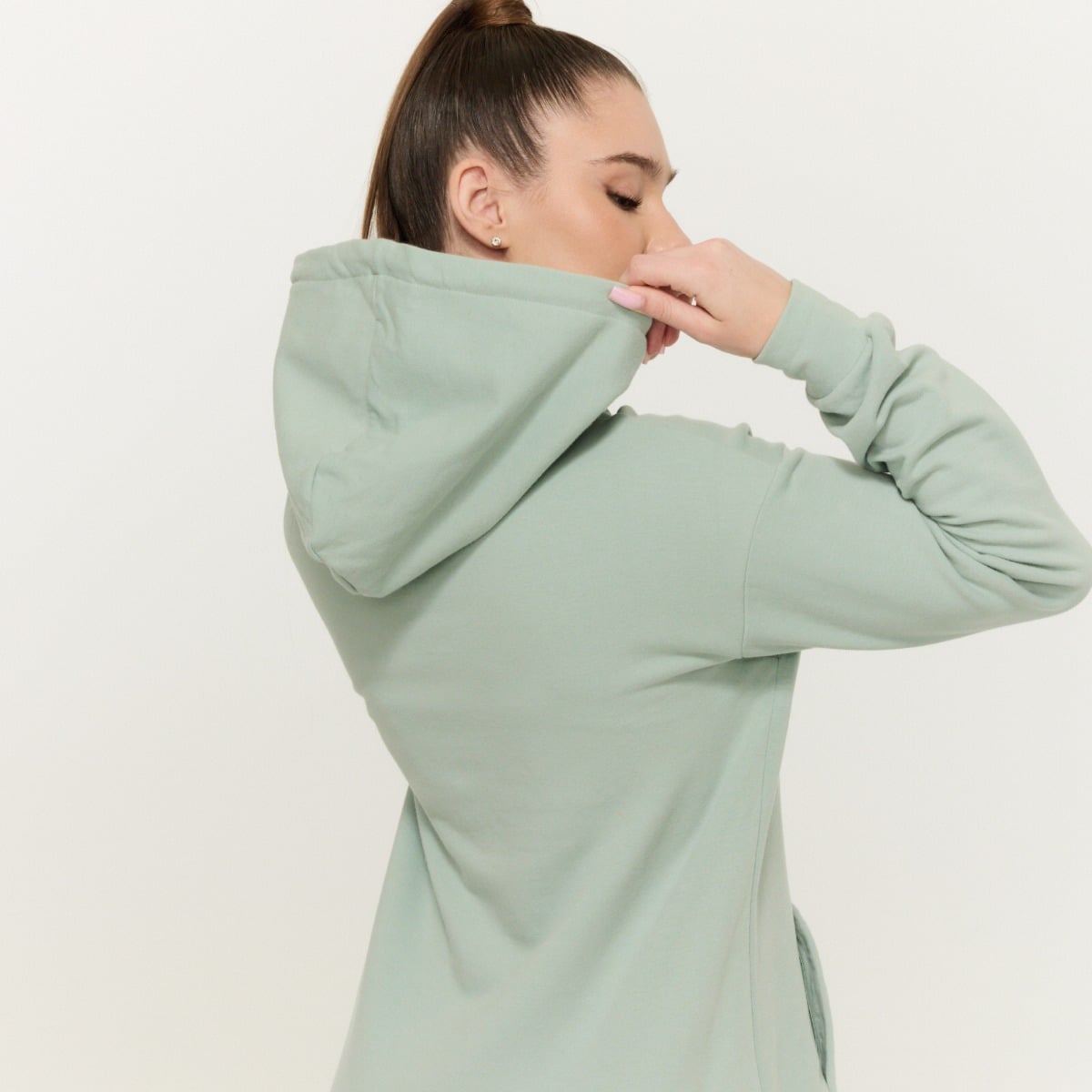 Hanorac pentru femei Limitless Longline Eucalypt - GymBeam
