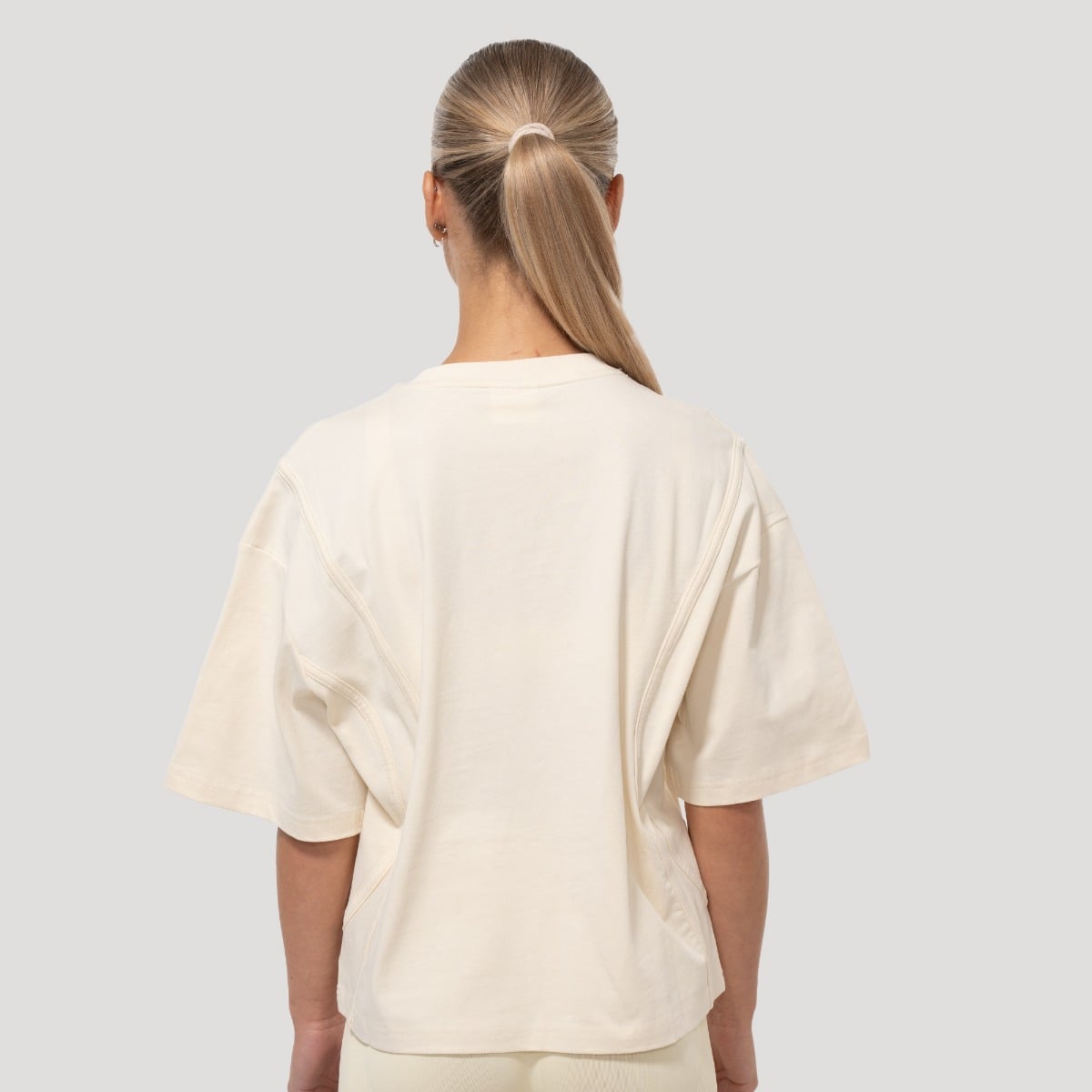 Tricou pentru femei Oversized Mochi Cream - GymBeam