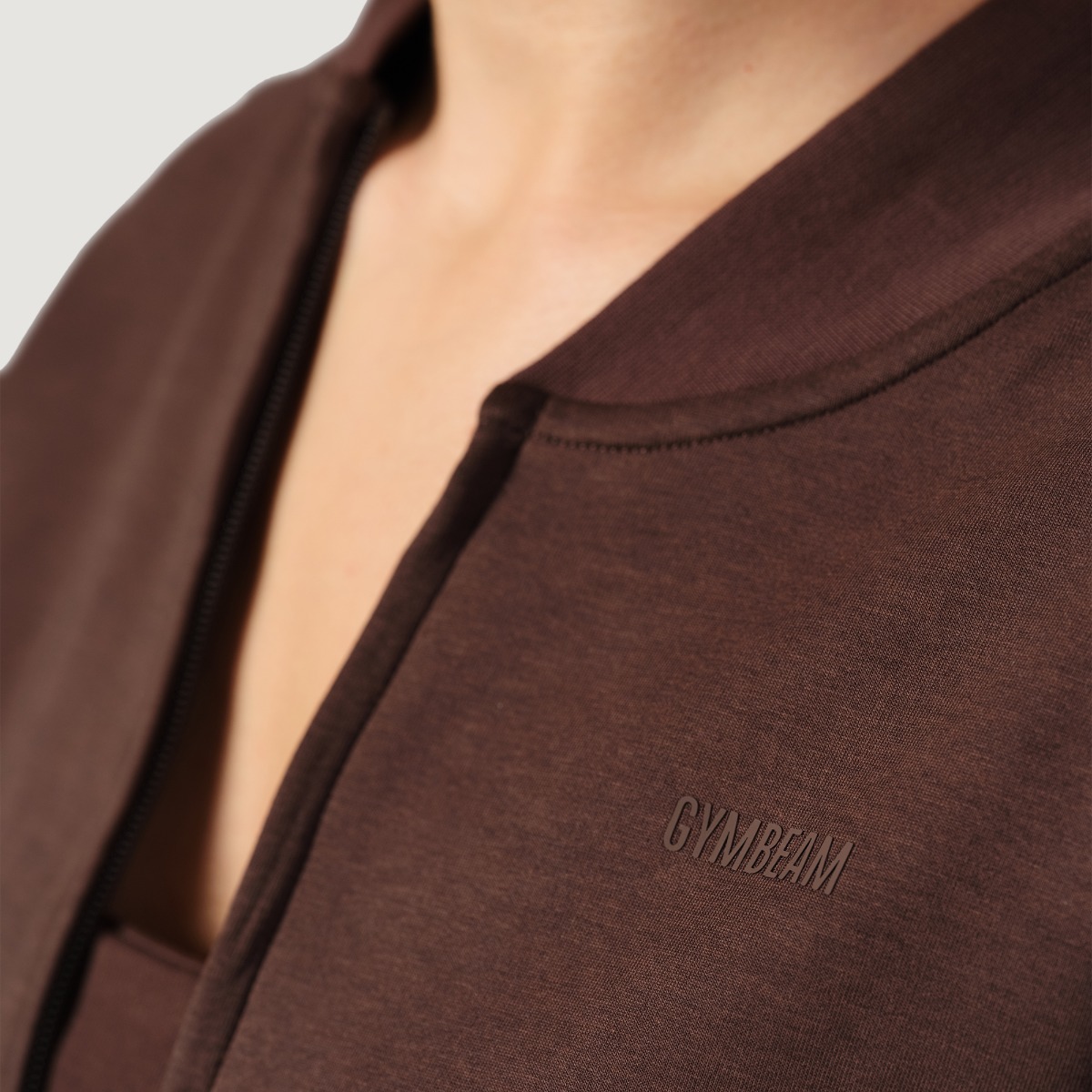GymBeam Hanorac pentru femei Zip-Up NEO Mocha · záber 6
