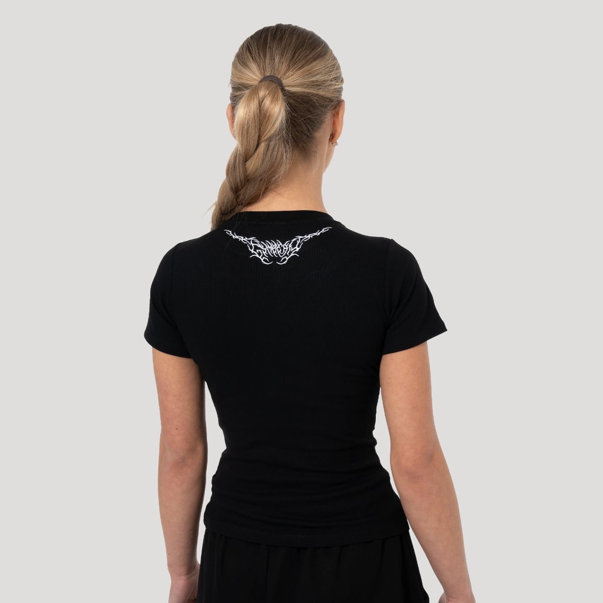 Tricou pentru femei Tribal Ribbed Black - GymBeam