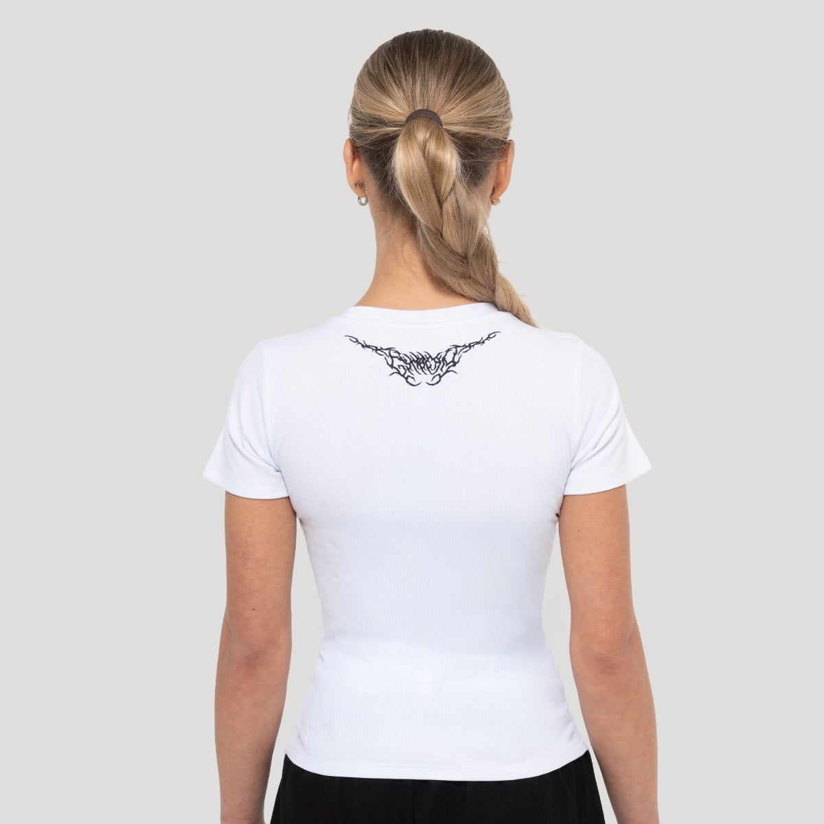 Tricou pentru femei Tribal Ribbed White - GymBeam